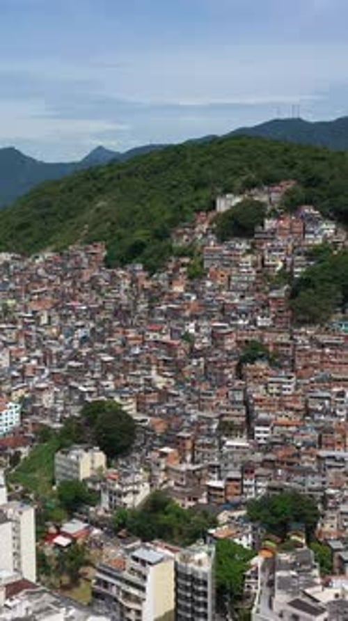 CantagaloPavaoPavaozinho Favelas Rio De Janeiro Brazil Aerial View Vertical Video