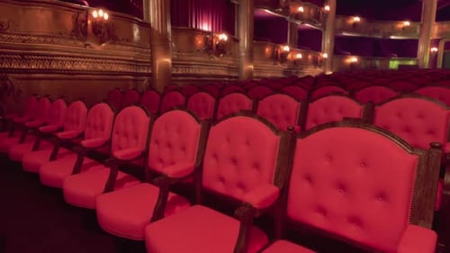 Elegant Opera House Interior Pan Animation Background