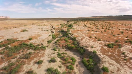 Utah Circa-2019. Aerial View of Desert Landscape in Utah. From Helicopter