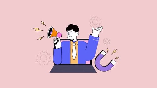 Animação de personagens de marketing digital HD