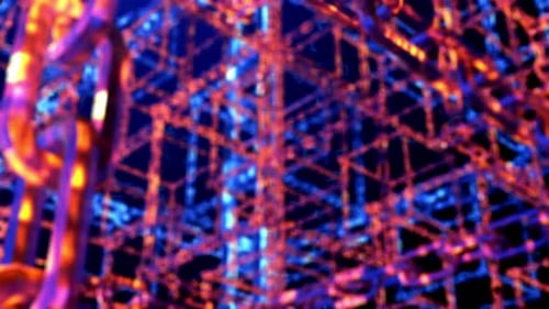 Futuristic Digital Chain Network Loop Background