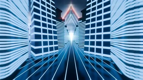 3d render futuristic cyberpunk background, cinematic endless loop