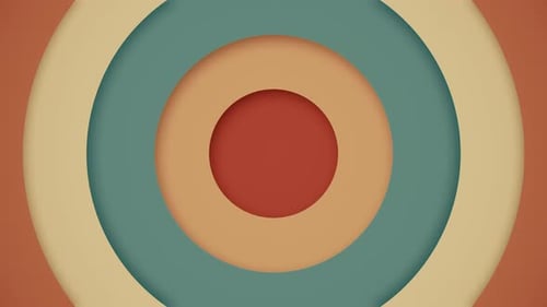 Trendy Retro Papercut Circles Motion Background