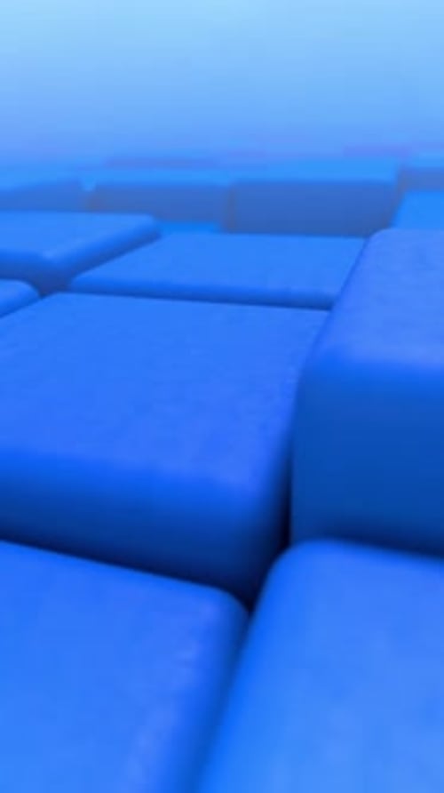 Abstract Blue Cubes Moving Up and Down Background Loop