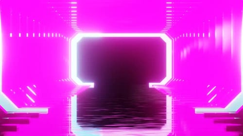 Pink tunnel lights glow animation