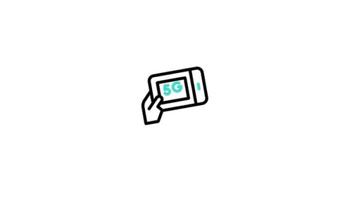 Flat Design 5G Technology Icon Animation