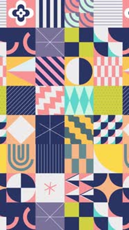 Portrait Slide Minimalist Pastel Geometric Tile Motion Graphic
