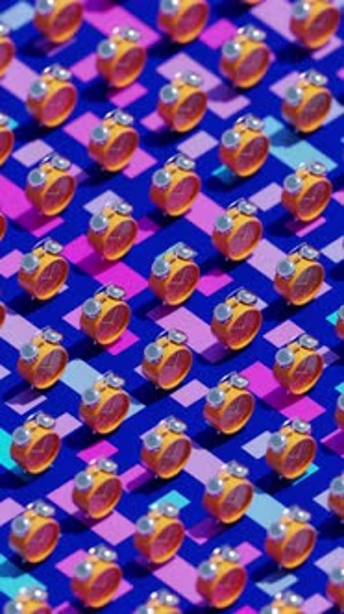 Alarm Clock Seamless Pattern 04 4K