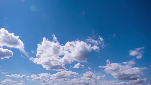 Timelapse of Cumulus Clouds Moving in the Blue Sky