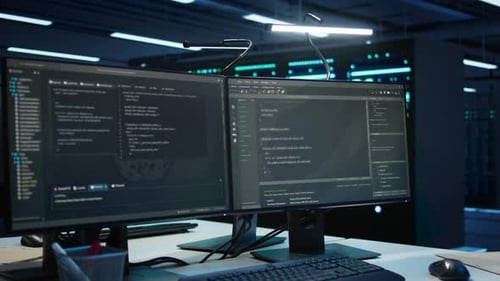 High Tech Data Center Server Room Workstation