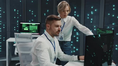 Data Center Professional IT Staff Administrator and Office Assistant Developing Software Monitoring