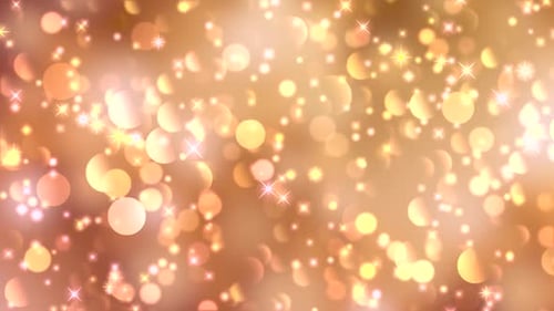 Golden Sparkling Particles Bokeh Festive Animated Background
