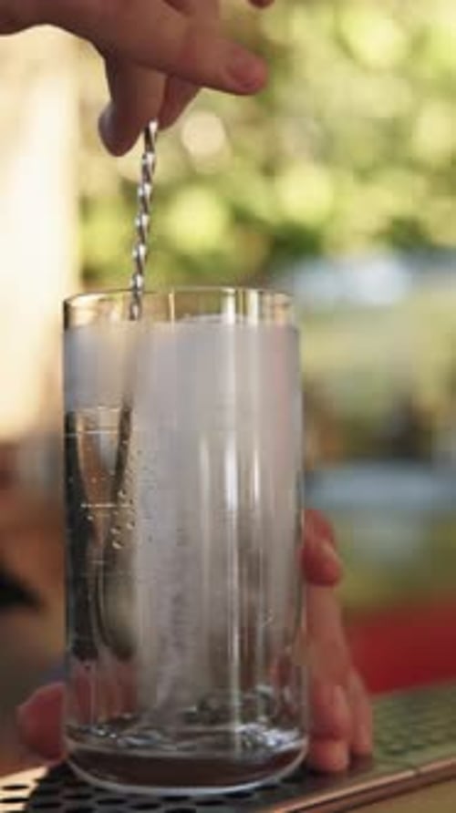 Vertical Stirring Ice Cocktail Making Barkeeper
