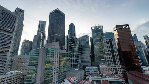Horizonte del distrito central de negocios de Singapur