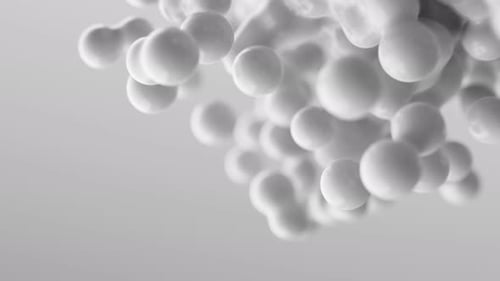 Stream Gray Balls Grey Abstract Drops Metaballs Meta Orbs Spheres Pearls Particles Flying Moving