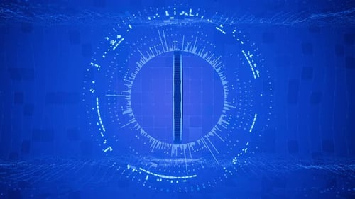 Animated Bitcoin Symbol with Futuristic Digital Background