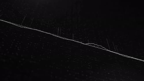 Digital cyberspace with particles and digital network connections