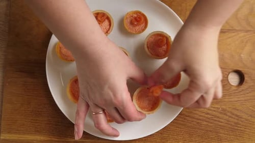 Appetizers with Salmon Being Prepared