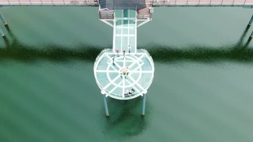 Skywalk with a fine view of the small river.