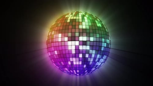 Neon Discokugel abstrakte Objektanimation