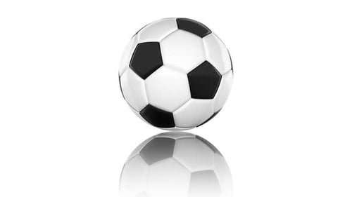 Looping-Animation eines Fußballs. auf weißem Hintergrund 3d
