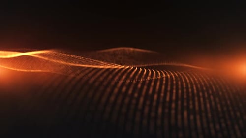 Abstract Orange Particle Wave Motion Background Loop