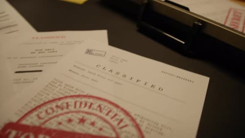 Classified Documents Labeled as Top Secret and Confidential