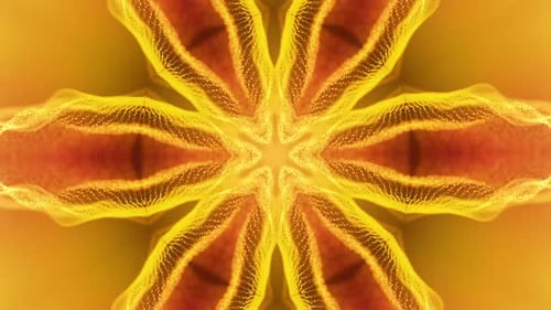 Abstract Glowing Gold Kaleidoscope Particle Background Animation