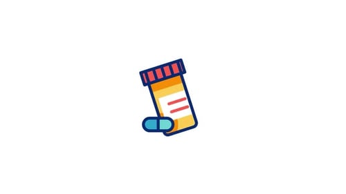Animated Flat Design Medical Pill Bottle Icon