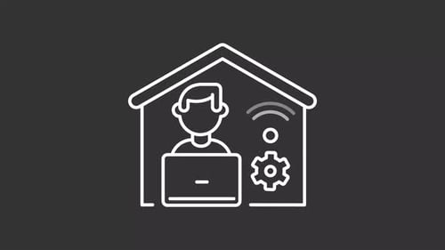 Remote work white line animation