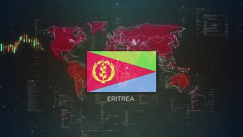 Eritrea Stock Market Chart Background With Flag
