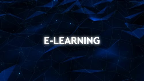 E-Learning Text Reveal on Animated Geometric Network Background