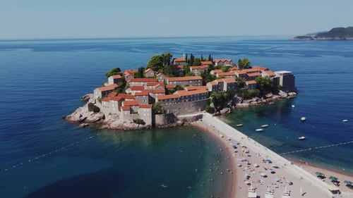 Aerial View of Sveti Stefan