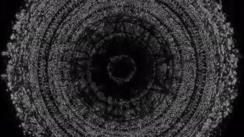 Dark Glitch Abstract Expanding Concentric Circles Background