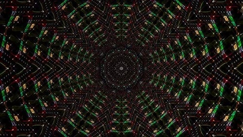 Abstract background moving stripes and flashing with shining light dots. Animation with circles