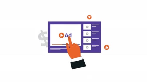 Animated Hand Interacting with Online Video Ad Player