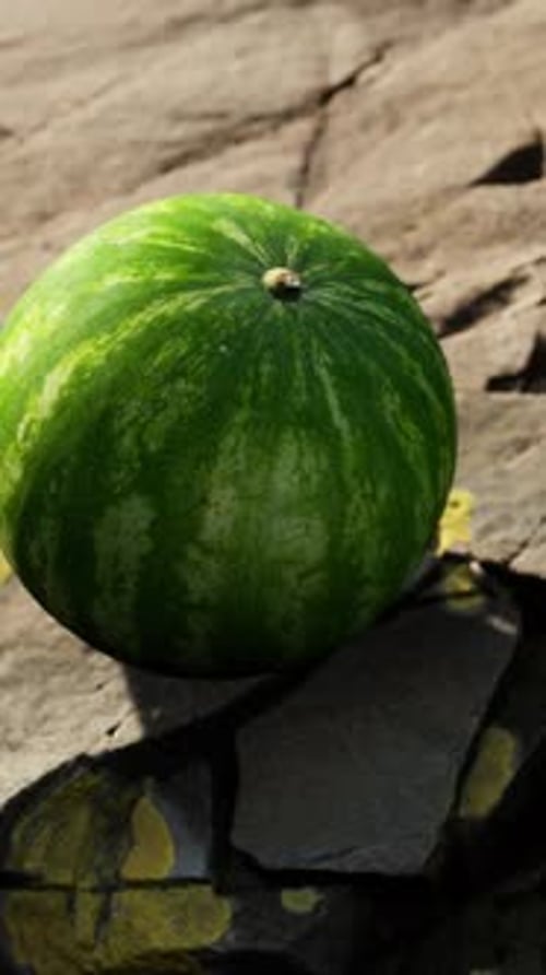 Watermelon Fruit Berry on Rocky Stones