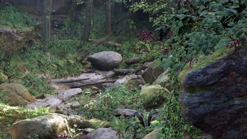 An Abandoned Fountain Surrounded By Dry Trees And Scattered Stones