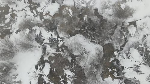 Snowy Waterfall Scenery