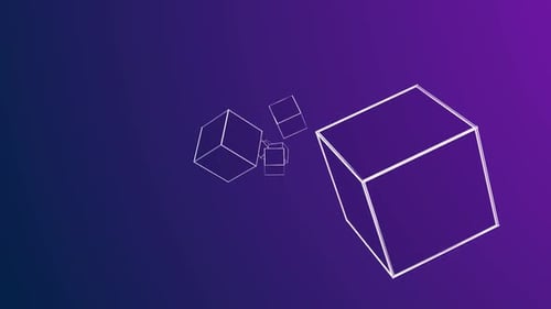 3D Cubes Moving To Center Background