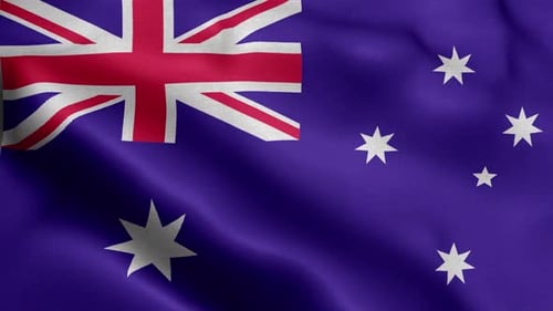Realistic Waving Australian Flag Animation