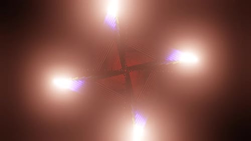 Abstract VJ Loop With Rotating Neon Geometry And Light Pulsations