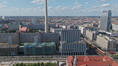 Aerial view of Berlin city centre ( Mitte district ) , Germany