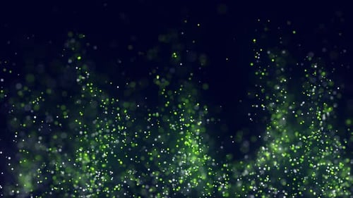 4k Abstract Green Particle Wave Bokeh Background - Loopable