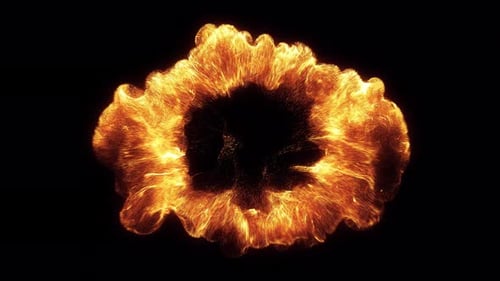 Feurige Schockwellenexplosion explodiert und zerstreut mit Alphakanal für dynamische Übergangseffekte