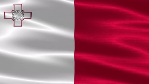 Realistic Waving Flag of Malta with Fabric Texture Loop