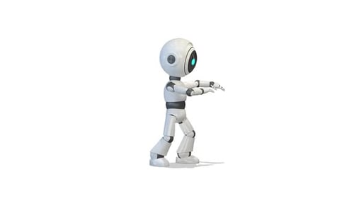 Cute 3D Robot Performing Various Animated Actions