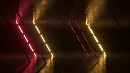 Futuristic Neon Glowing Light Tunnel Animation
