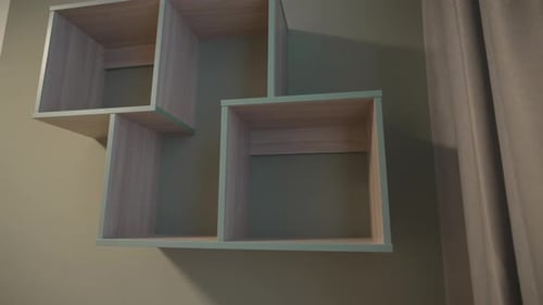 Étagère géométrique à disposition asymétrique peu encombrante