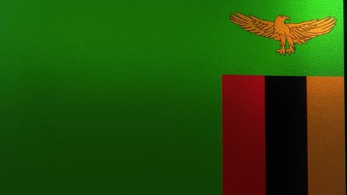 Zambia National Flag Waving Animation
